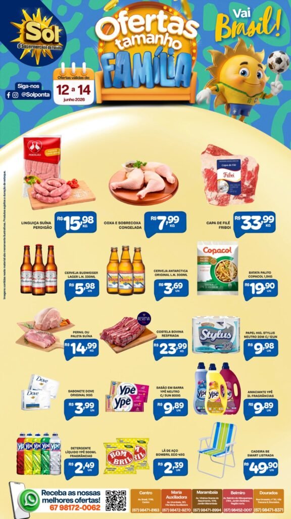 Confira as ofertas Tamanho Família do Supermercado Sol Confira as ofertas Tamanho Família do Supermercado Sol