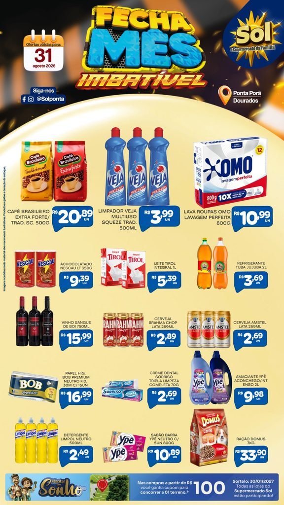 Ofertas Fecha Mês do Supermercado Sol. Confira